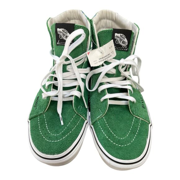 VANS SK8-HI AWAKE NY GREEN‎ SUEDE WHITE BLUE RED CHECKERBOARD SKATE sz 10 - Picture 1 of 8